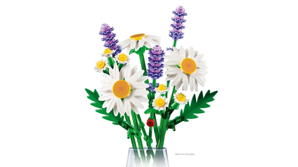 LEGO Botanicals 11508 Margherite, Bouquet di Fiori Artificiali con Margherite Finte, Lavanda, Regalo di Compleanno Bambine 9+