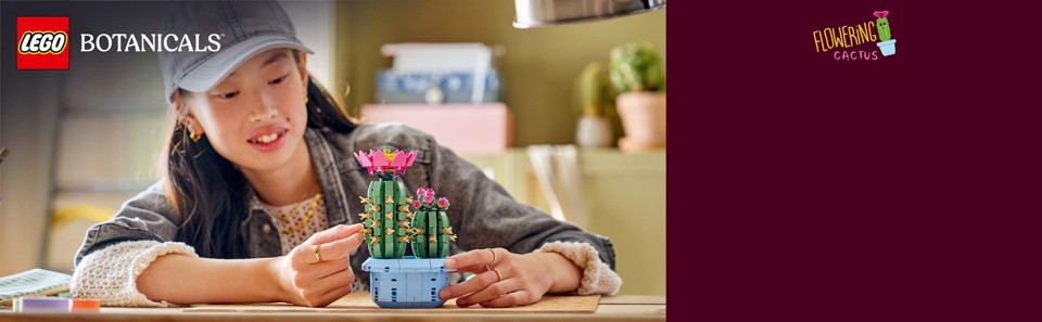 LEGO Botanicals 11509 Cactus in Fiore, Pianta Artificiale in Vaso con 2 Cactus e Fiori Finti