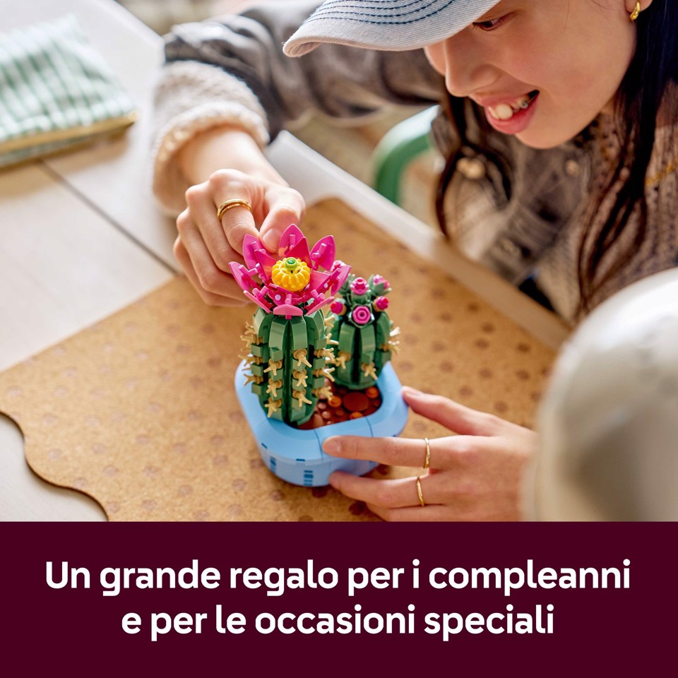 LEGO Botanicals 11509 Cactus in Fiore, Pianta Artificiale in Vaso con 2 Cactus e Fiori Finti, Idea Regalo per Bambine da 9+