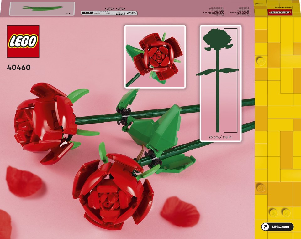 LEGO Botanicals 40460 Rose, Fiori Finti Compatibile con Bouquet di Fiori Artificiali, Regalo Donna, Uomo, Bambine e Bambini 8+