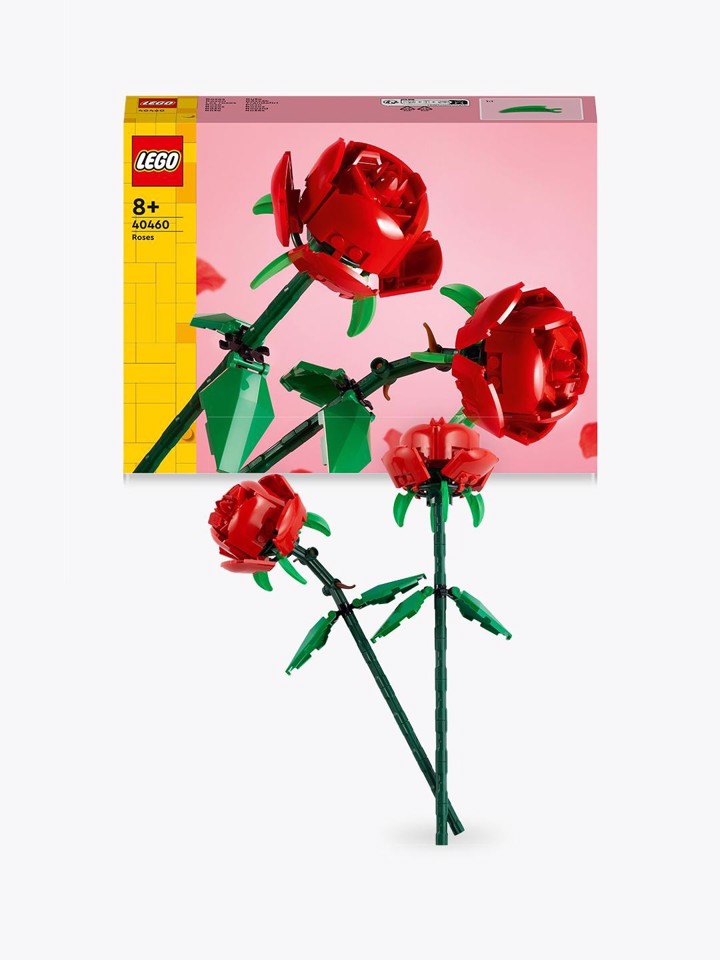 LEGO Botanicals 40460 Rose, Fiori Finti Compatibile con Bouquet di Fiori Artificiali, Regalo Donna, Uomo, Bambine e Bambini 8+