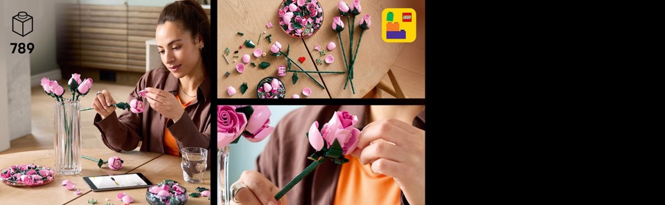 LEGO Botanicals Bouquet di rose rosa
