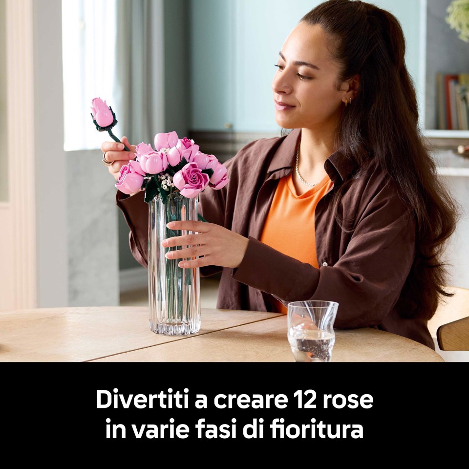 LEGO Botanicals Bouquet di rose rosa