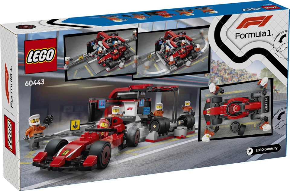 LEGO City 60443 Pit Stop e Meccanici con Monoposto Ferrari F1