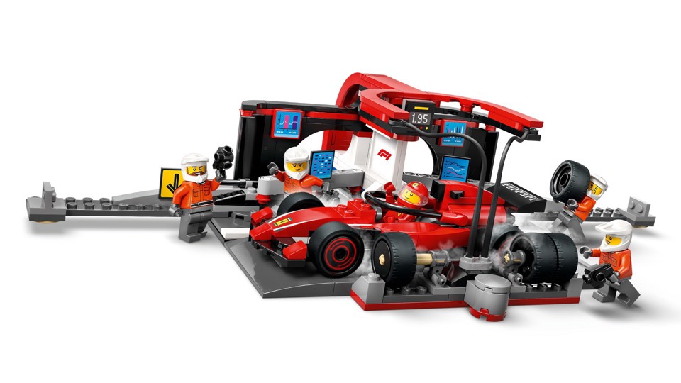 LEGO City 60443 Pit Stop e Meccanici con Monoposto Ferrari F1
