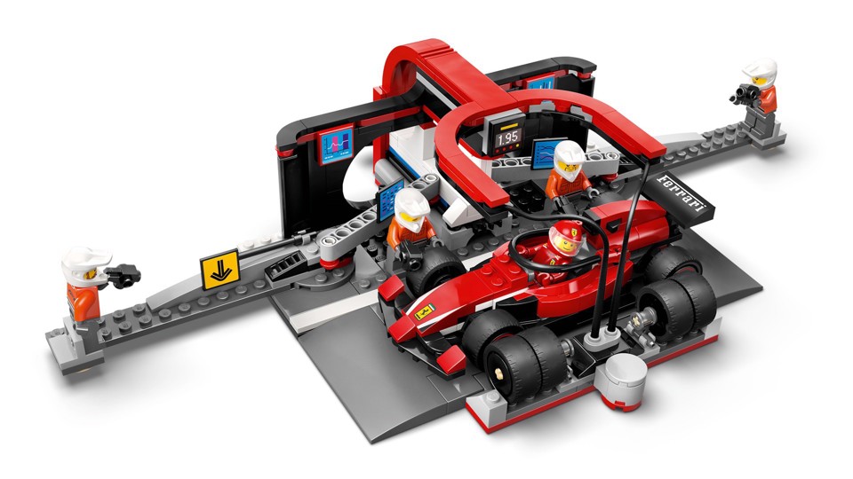 LEGO City 60443 Pit Stop e Meccanici con Monoposto Ferrari F1