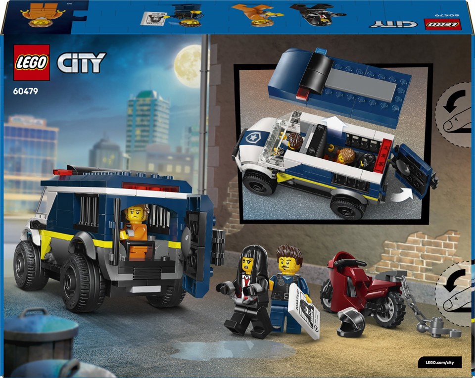 LEGO City 60479 Cellulare della Polizia Giocattolo, con Camion e Moto