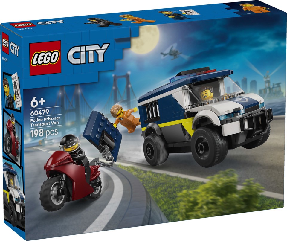 LEGO City 60479 Cellulare della Polizia Giocattolo, con Camion e Moto
