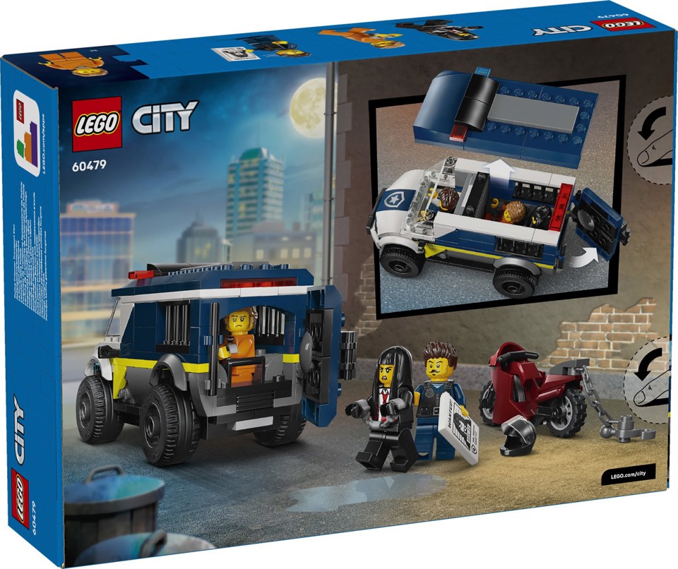 LEGO City 60479 Cellulare della Polizia Giocattolo, con Camion e Moto