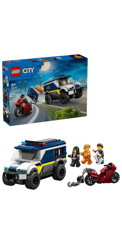 LEGO City 60479 Cellulare della Polizia Giocattolo, con Camion e Moto