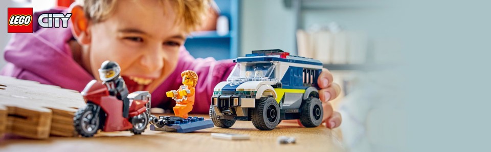 LEGO City 60479 Cellulare della Polizia Giocattolo, con Camion e Moto