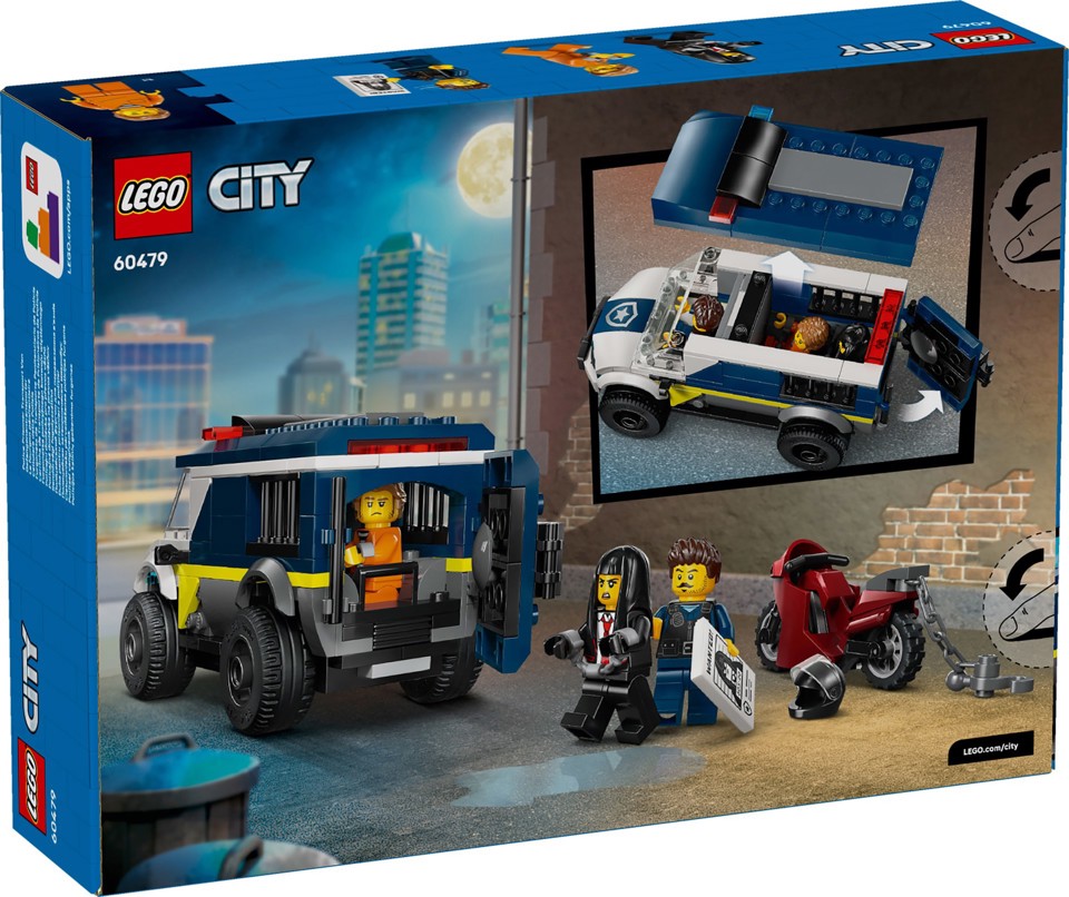 LEGO City 60479 Cellulare della Polizia Giocattolo, con Camion e Moto