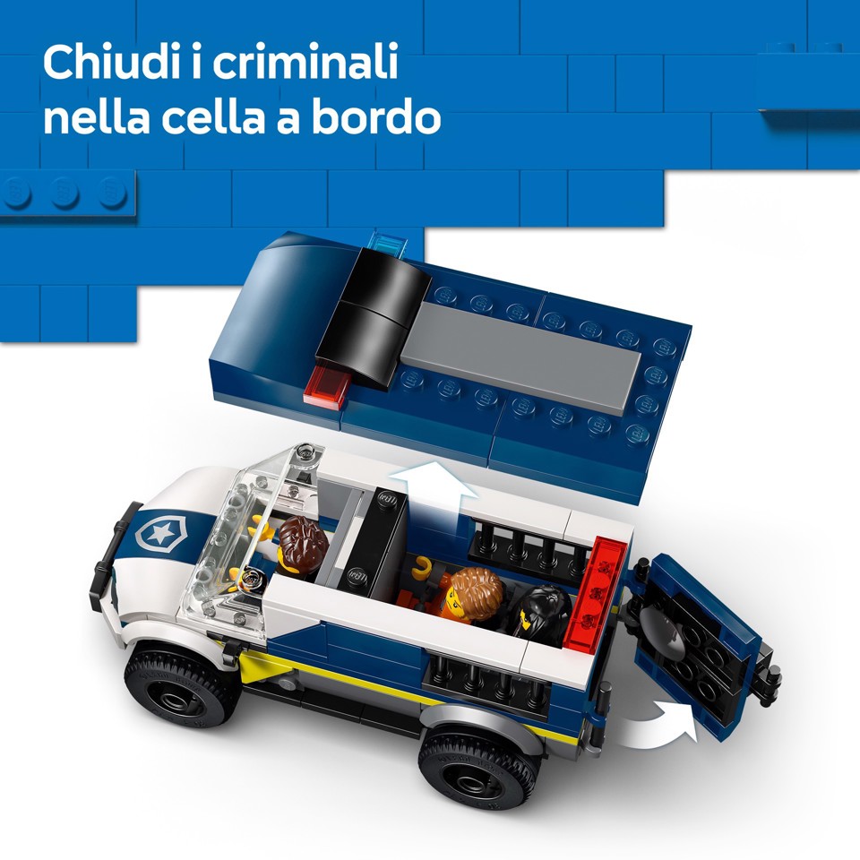 LEGO City 60479 Cellulare della Polizia Giocattolo, con Camion e Moto