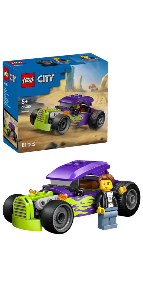 LEGO City 60485 Bolide, Macchina Giocattolo con Minifigure