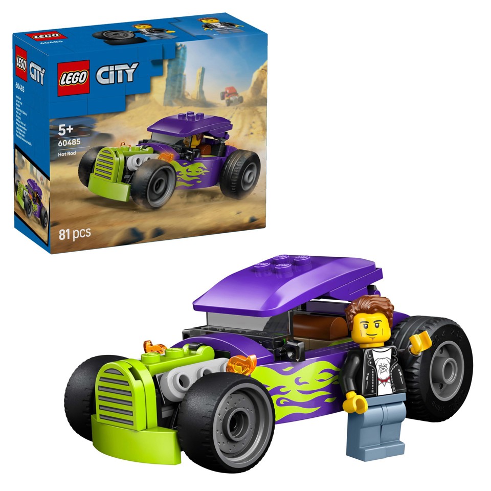 LEGO City 60485 Bolide, Macchina Giocattolo con Minifigure