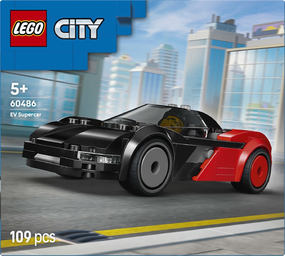LEGO City 60486 Supercar EV, Macchina Giocattolo con Minifigure