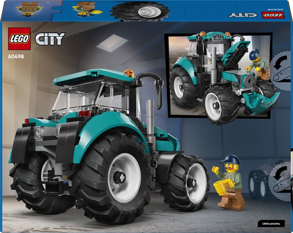 LEGO City 60498 Trattore Giocattolo, Veicolo Agricolo da Costruire con Minifigure del Contadino