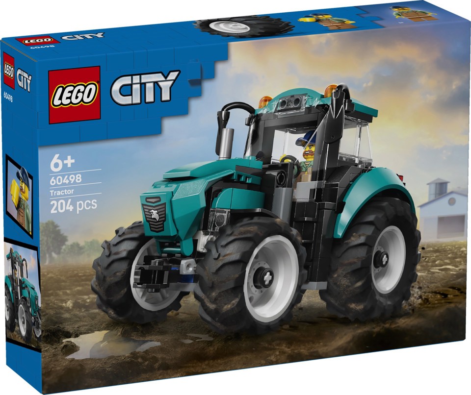 LEGO City 60498 Trattore Giocattolo, Veicolo Agricolo da Costruire con Minifigure del Contadino