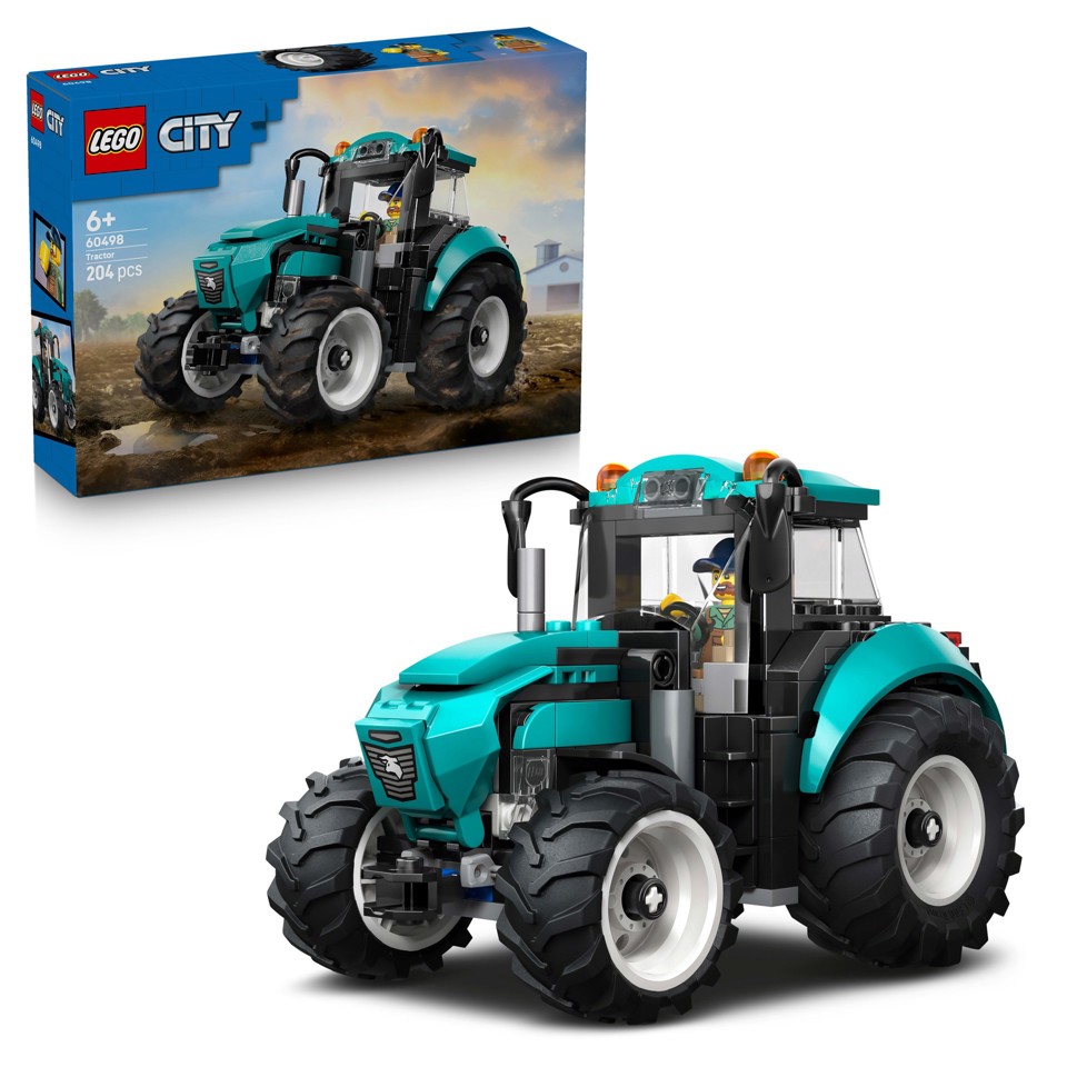 LEGO City 60498 Trattore Giocattolo, Veicolo Agricolo da Costruire con Minifigure del Contadino