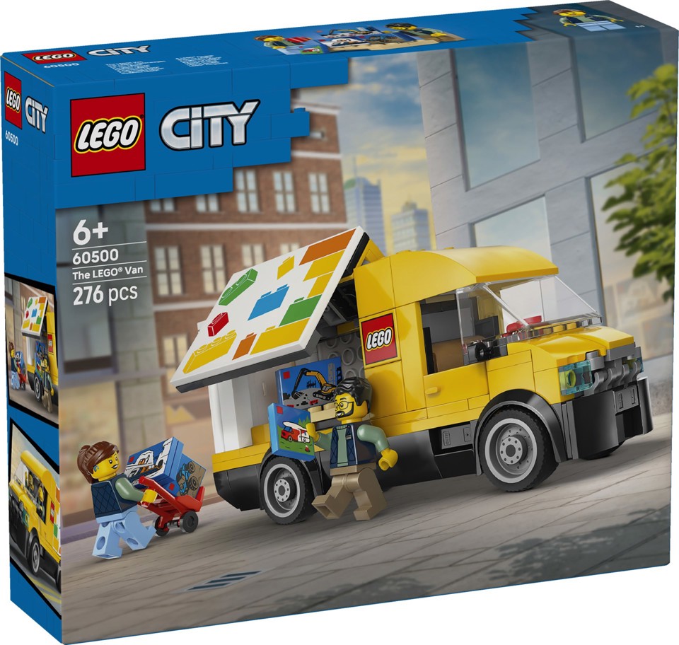 LEGO City 60500 Furgone Giocattolo, Camion per Consegne con 2 Minifigure, Carrello e Accessori