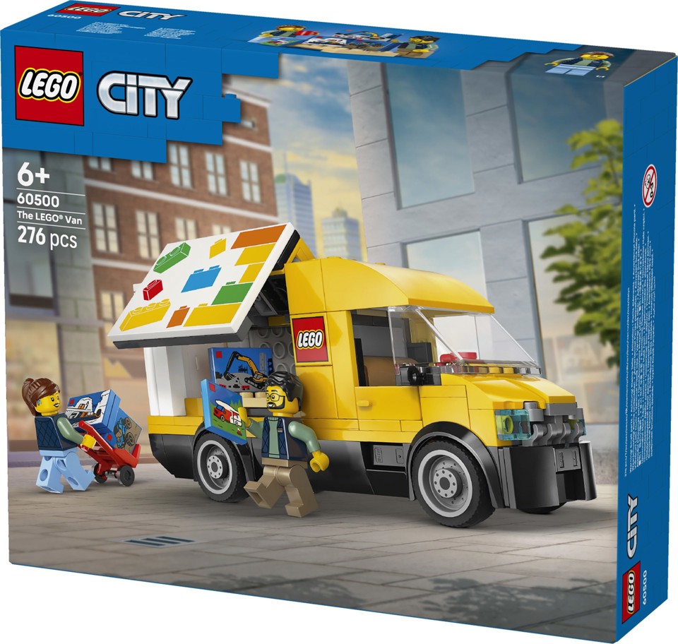 LEGO City 60500 Furgone Giocattolo, Camion per Consegne con 2 Minifigure, Carrello e Accessori