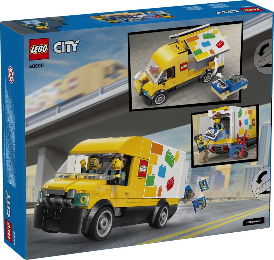 LEGO City 60500 Furgone Giocattolo, Camion per Consegne con 2 Minifigure, Carrello e Accessori