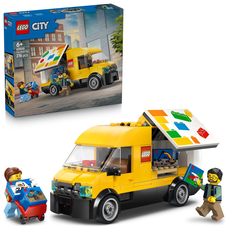 LEGO City 60500 Furgone Giocattolo, Camion per Consegne con 2 Minifigure, Carrello e Accessori