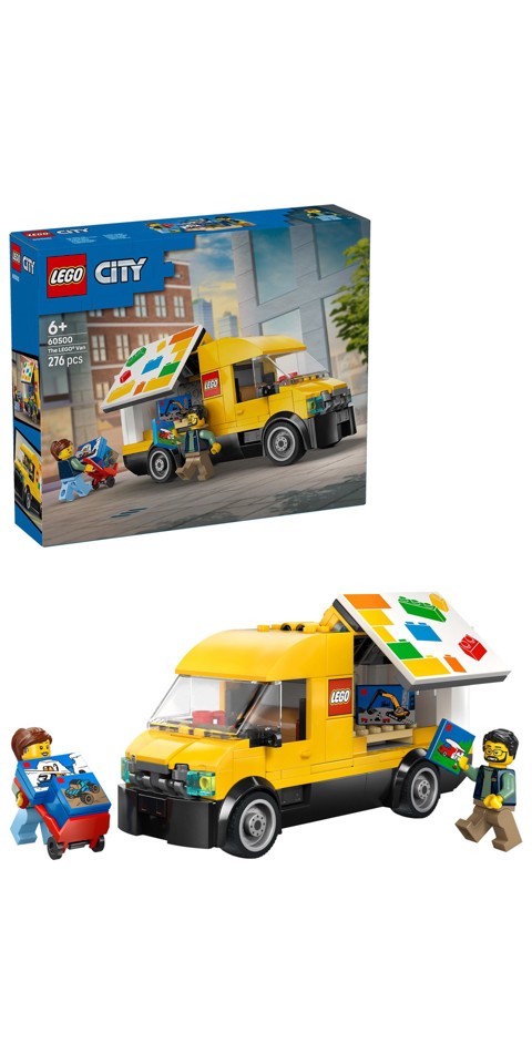LEGO City 60500 Furgone Giocattolo, Camion per Consegne con 2 Minifigure, Carrello e Accessori
