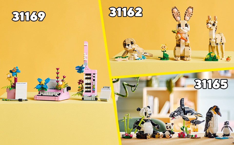LEGO Creator 3 in 1 31162 Adorabile Coniglio Giocattolo, Si Trasforma in Lama o in Foca, Regalo per Bambini e Bambine 8+ Anni