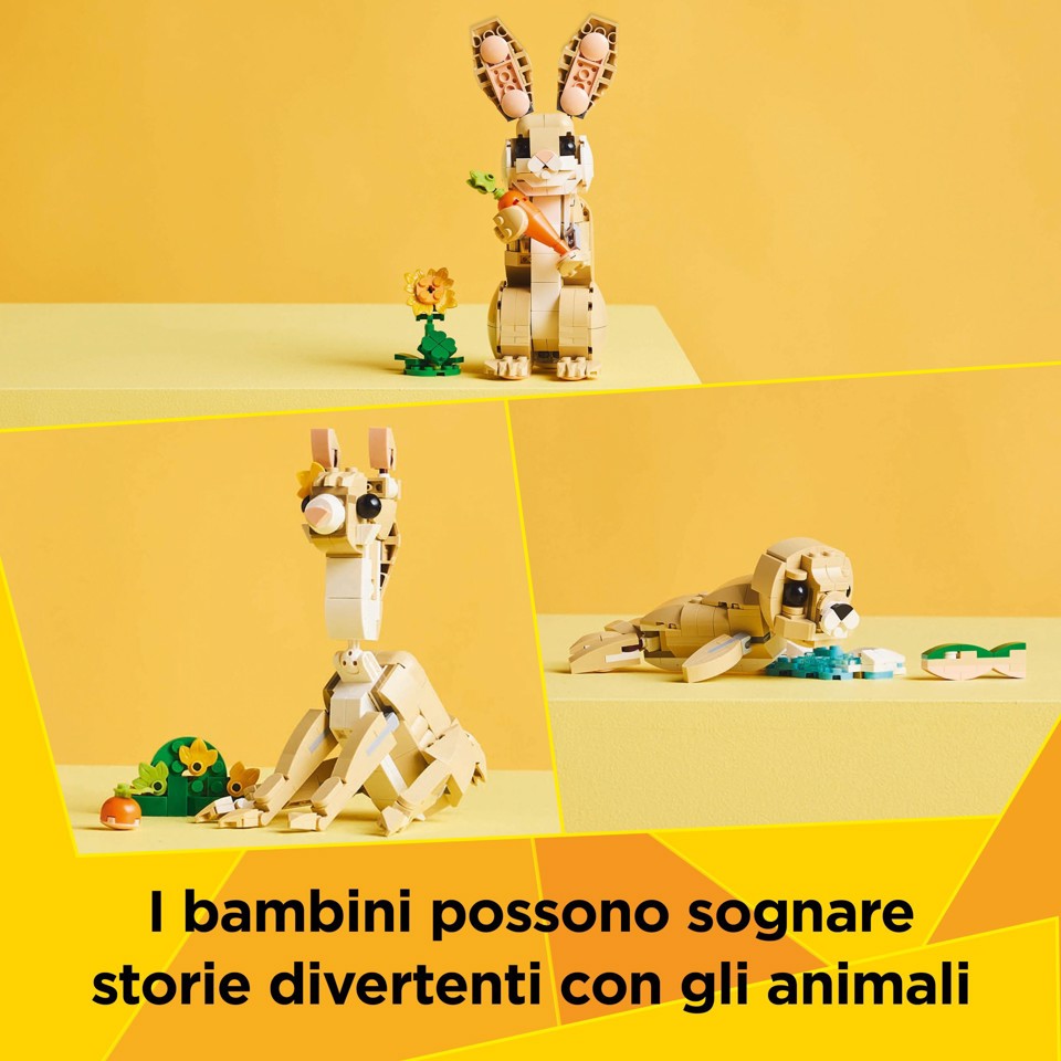 LEGO Creator 3 in 1 31162 Adorabile Coniglio Giocattolo, Si Trasforma in Lama o in Foca, Regalo per Bambini e Bambine 8+ Anni