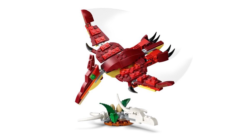 LEGO Creator 31379 3in1 Feroce Dinosauro Giocattolo, Velociraptor, Stegosauro o Pterosauro