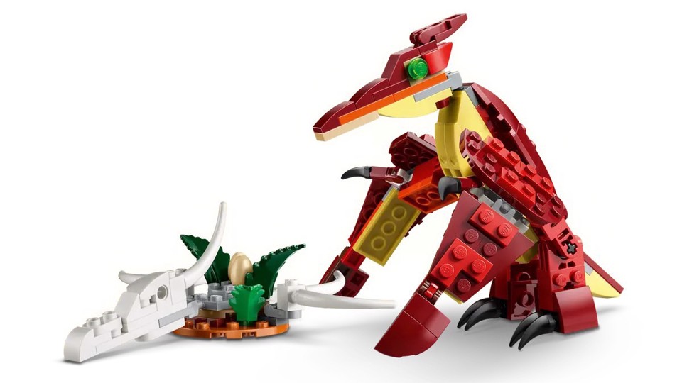 LEGO Creator 31379 3in1 Feroce Dinosauro Giocattolo, Velociraptor, Stegosauro o Pterosauro