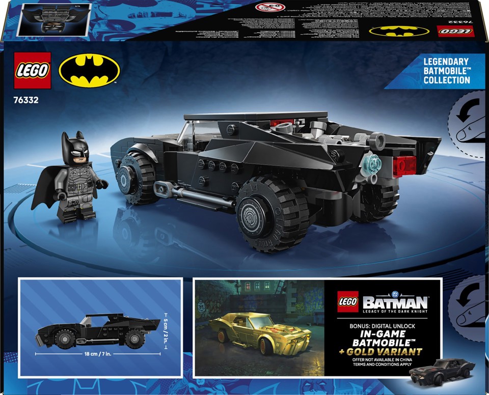 LEGO DC 76332 Batmobile di Batman, Macchina Giocattolo da Collezione con Minifigure del Supereroe e Moneta d'Oro