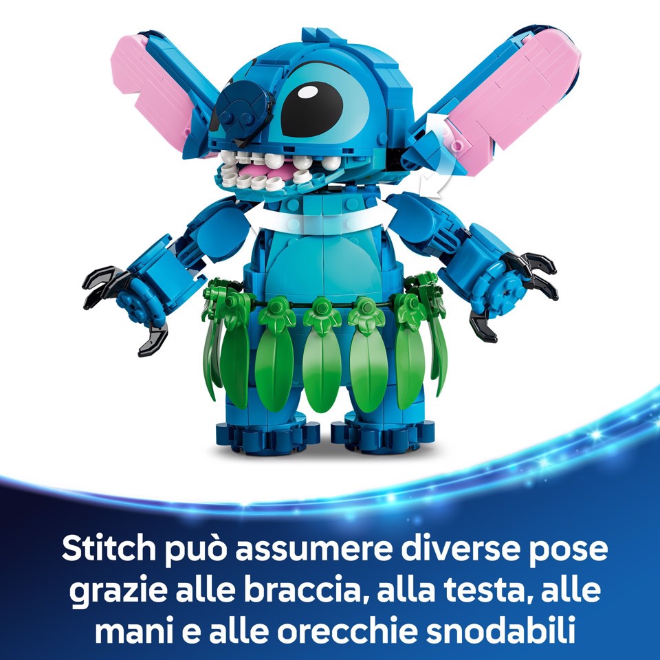 LEGO Disney | 43296 Stitch e Scrump, 2 Action Figure Giocattolo con Accessori, Decorazione Cameretta, Regalo per Bambini 9+