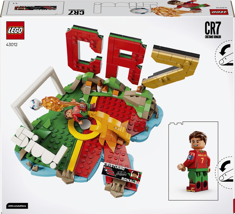 LEGO Editions 43012 Cristiano Ronaldo – Highlights Calcistici, Giocattolo 3D da Esposizione con Minifigure, Regalo 10+ Anni