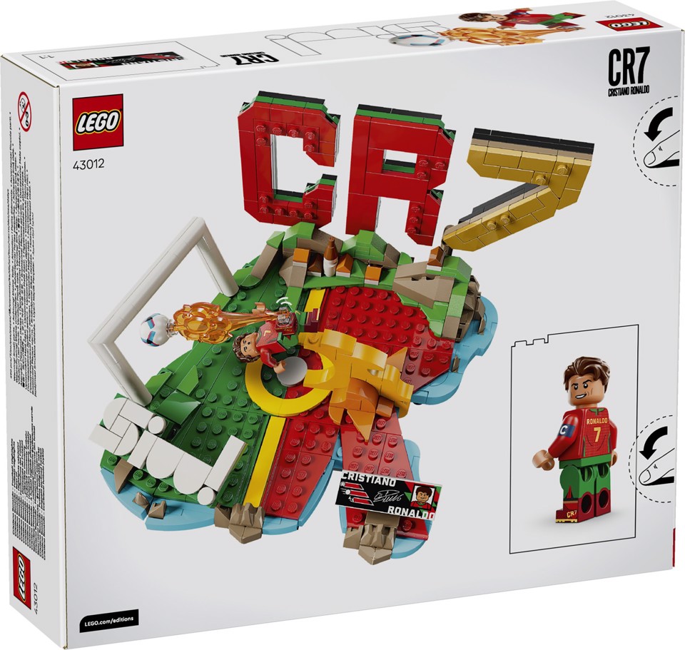 LEGO Editions 43012 Cristiano Ronaldo – Highlights Calcistici, Giocattolo 3D da Esposizione con Minifigure, Regalo 10+ Anni