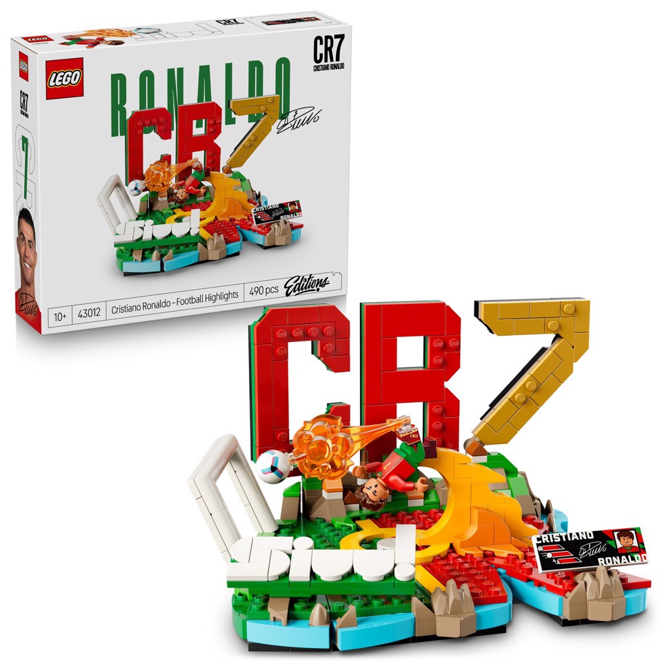 LEGO Editions 43012 Cristiano Ronaldo – Highlights Calcistici, Giocattolo 3D da Esposizione con Minifigure, Regalo 10+ Anni
