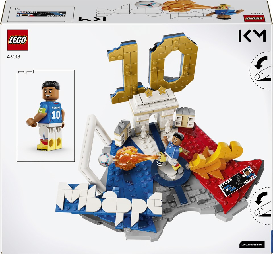 LEGO Editions 43013 Kylian Mbappé – Highlights Calcistici, Giocattolo 3D da Esposizione con Minifigure, Regalo Bambini da 10+