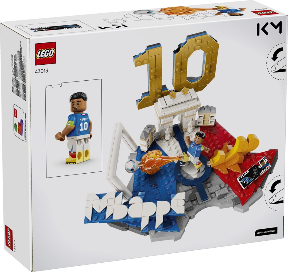 LEGO Editions 43013 Kylian Mbappé – Highlights Calcistici, Giocattolo 3D da Esposizione con Minifigure, Regalo Bambini da 10+