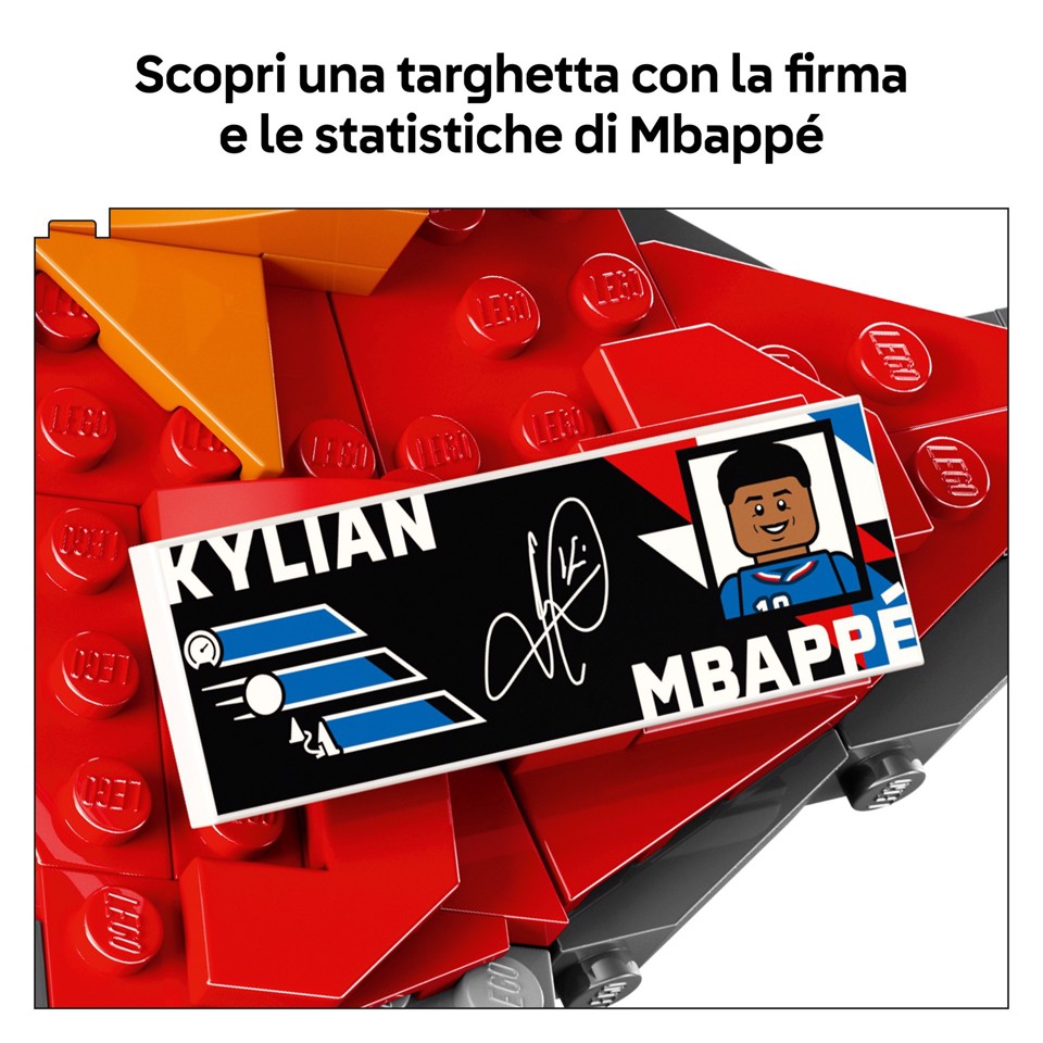 LEGO Editions 43013 Kylian Mbappé – Highlights Calcistici, Giocattolo 3D da Esposizione con Minifigure, Regalo Bambini da 10+