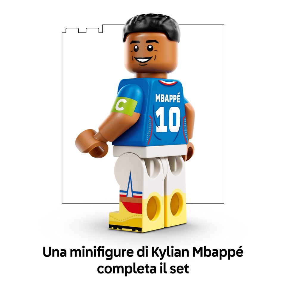 LEGO Editions 43013 Kylian Mbappé – Highlights Calcistici, Giocattolo 3D da Esposizione con Minifigure, Regalo Bambini da 10+