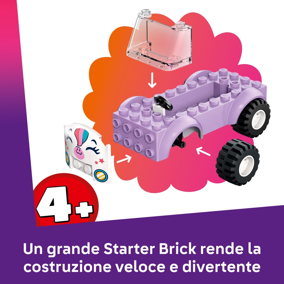 LEGO Friends 42675 Auto-Unicorno per la Consegna di Torte, Gioco Didattico con 2 Mini Bamboline e Accessori per Bambine da 4+