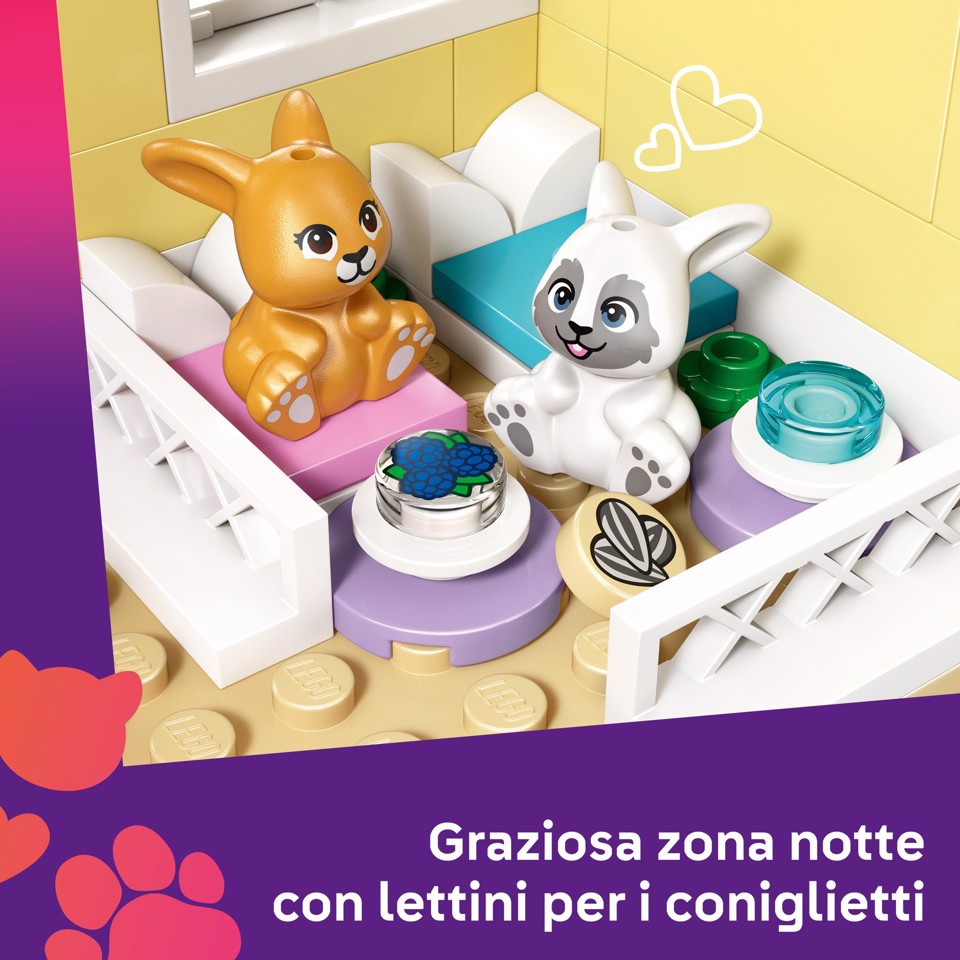 LEGO Friends 42679 Hotel dei Conigli di Heartlake City, Casa Giocattolo con 2 Mini Bamboline, 2 Animali, Accessori, Regalo 5+