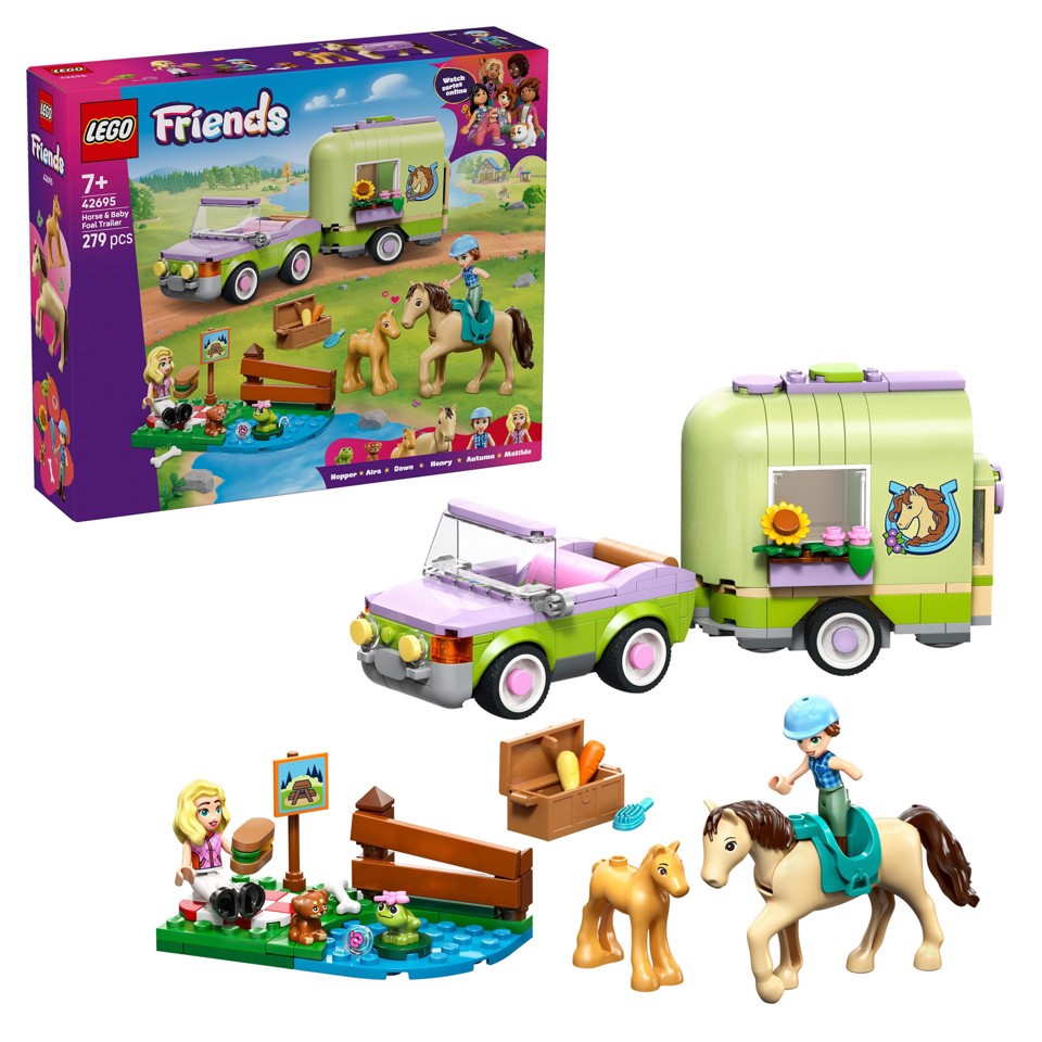 LEGO Friends 42695 Rimorchio per Cavallo e Puledro