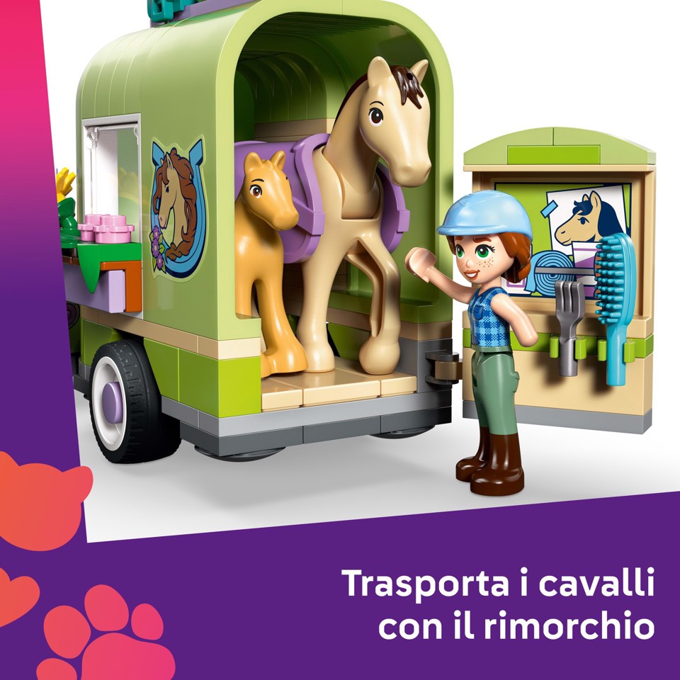 LEGO Friends 42695 Rimorchio per Cavallo e Puledro
