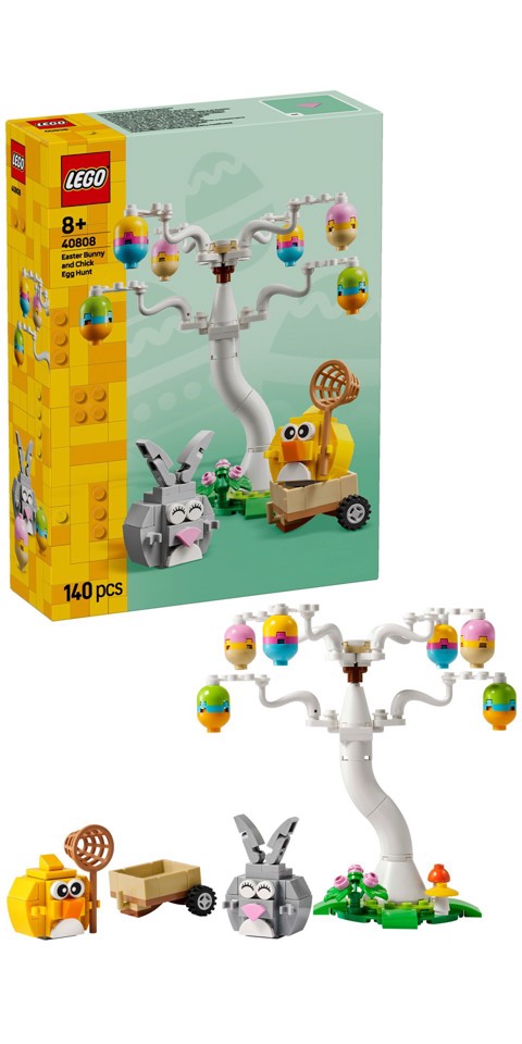 LEGO Iconic 40808 Coniglietto Pasquale e Caccia alle Uova, Giocattolo di Pasqua Coniglio e Uccellino, Regalo Bambine e Bambini 8+