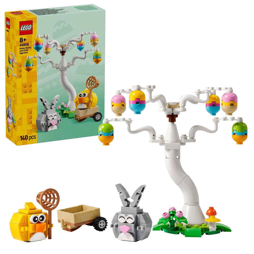 LEGO Iconic 40808 Coniglietto Pasquale e Caccia alle Uova, Giocattolo di Pasqua Coniglio e Uccellino, Regalo Bambine e Bambini 8+
