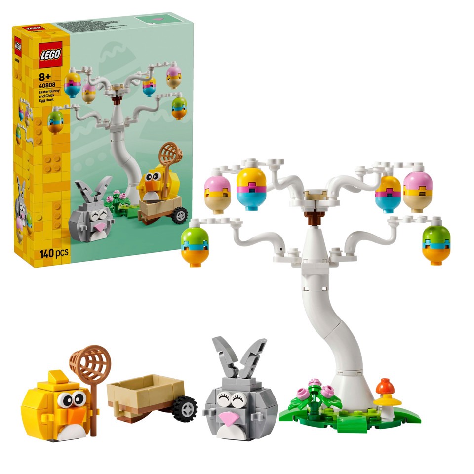 LEGO Iconic 40808 Coniglietto Pasquale e Caccia alle Uova, Giocattolo di Pasqua Coniglio e Uccellino, Regalo Bambine e Bambini 8+