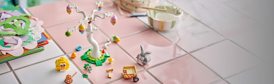 LEGO Iconic 40808 Coniglietto Pasquale e Caccia alle Uova, Giocattolo di Pasqua Coniglio e Uccellino, Regalo Bambine e Bambini 8+