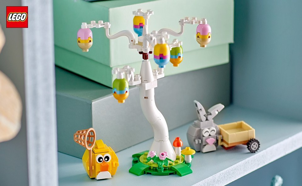 LEGO Iconic 40808 Coniglietto Pasquale e Caccia alle Uova, Giocattolo di Pasqua Coniglio e Uccellino, Regalo Bambine e Bambini 8+
